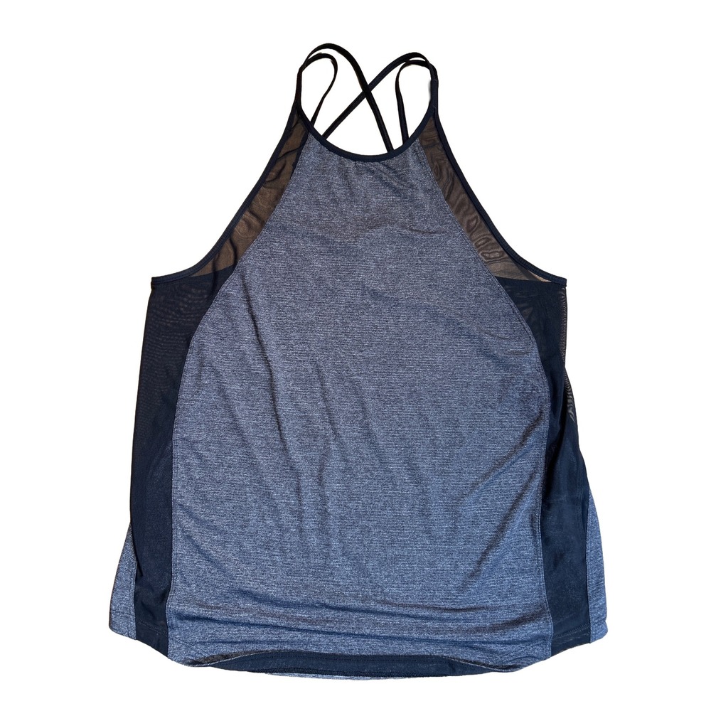 Lululemon‎ Workout Tank Top Racerback Gray Black Mesh Athletic Activewear